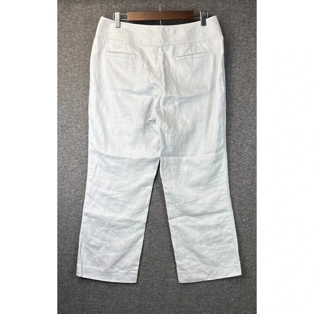 Banana Republic Linen Pants Women 10 Ankle Resortwear Wide Leg Trousers Vacation